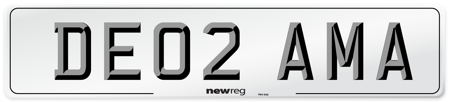 DE02 AMA Number Plate from New Reg